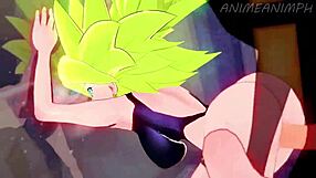 POV Lesbian Khalifa Experiences Her First Cock in Dragon Ball Hentai Hardcore Scene