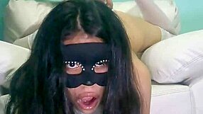 I feel tortured by my friend's giant dildo in my pussy.