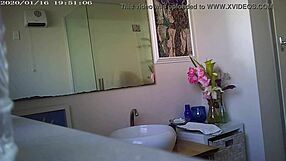 A mature woman with big boobs in a hot scene