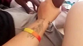 Fat BBW moans loud with big black cock pounding outdoors in sun