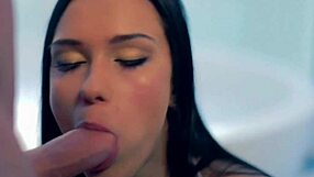 gorgeous brunette gives an amazing blowjob that leaves you wanting more