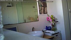 A mature woman with big boobs in a hot scene