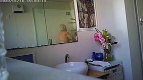 A mature woman with big boobs in a hot scene