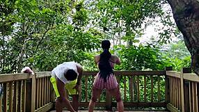 fucking outdoors with my personal coach's impressive cock feels unreal