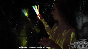 i do glowstick experiment with areana fox backstage