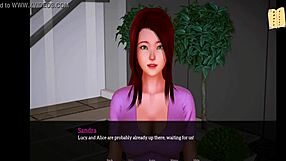 Exploring my new family with big tits in 3D