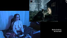 naked brunette bbw with big tits in alan wake playthrough!