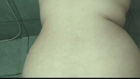 Big Ass Shakes Intensely in Bathroom Bath.