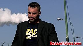 Perfect babe takes long huge black dildo anal solo