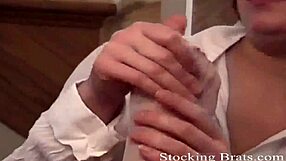 she looks cute in stockings for femdom