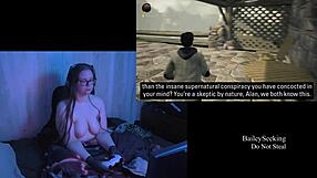 naked brunette bbw with big tits in alan wake playthrough!