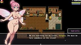 In The Lost Lagoon Harem Hentai Game, A Cute Teen Girl With Huge Tits Slips Into The Bathtub And Exposes Her Wet Pussy