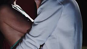 Katy rose interacts with pool guy in european setting