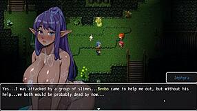 In The Lost Lagoon Harem Hentai Game, A Cute Teen Girl With Huge Tits Slips Into The Bathtub And Exposes Her Wet Pussy