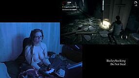 naked brunette bbw with big tits in alan wake playthrough!