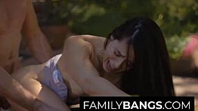 Tender Girl Abbie Maley and Her Cousin Pierce Paris Have Passionate Sex in Public with Piercings and Orgasms