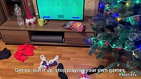 Stepmom Got Ready To Clean My Room On New Year But Got A Big Dick In Her Throat Unexpected Fuck