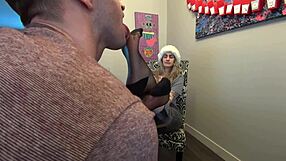 Lucky Christmas Elf Worships Mrs Claus Plump Soft Wrinkled Soles