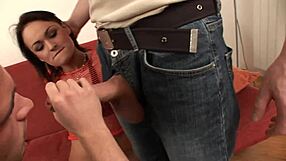 Skinny blonde gets her holes filled with hard cock