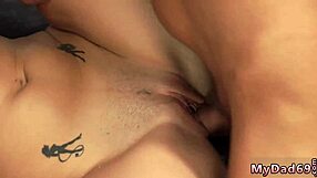 Teen explores two holes in suggestive first time hardcore