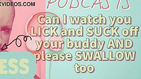 watch him lick and suck buddy's cock, swallow it all!