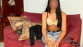 White Latina Arantxa White Gets Pussy Filled with Milk During First Casting