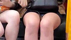 Damn! Japanese Cuties Teasing With Upskirt On Train!