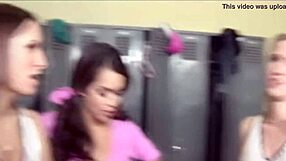 Clothed Lesbians Handcuff and Dominate Guy