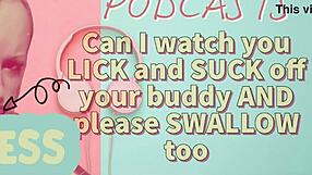 watch him lick and suck buddy's cock, swallow it all!