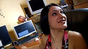 natural bigtits secretary takes hard pounding at office desk. Her curves bounce with every thrust.