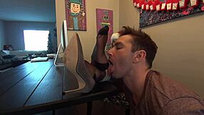 Lucky Christmas Elf Worships Mrs Claus Plump Soft Wrinkled Soles