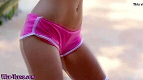 skinny teen with glasses licks petite lesbian partner