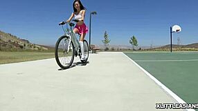 i watched two asian cuties share a huge white cock. they took turns gobbling it eagerly in their mouths.