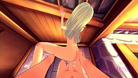 trap elf maid washing you in anime?