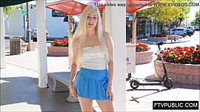 Fresh 18 Teen Fingering Herself in Public Street Scene