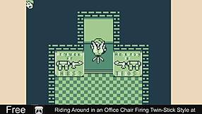 At the office, the twins play a comedic erotic game, riding around in chairs with twin-stick style