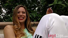 Avery Cristy obsessed with her own porno. Watching herself, she sucks and fucks for messy facial.