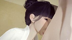 hentai uncensored - shoko in library - japanese asian manga anime game