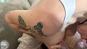 Can this tattooed milf handle a monster cock oily titjob?