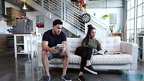 sloan harper helping stepson with homework in cozy session