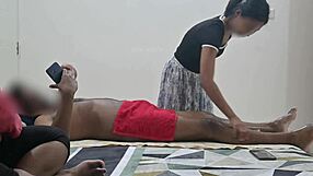 watch me flash my dick to the massage girl while she massages me in front of my wife!