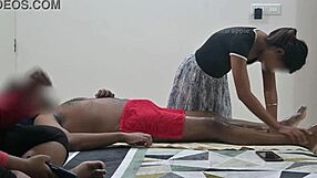 watch me flash my dick to the massage girl while she massages me in front of my wife!