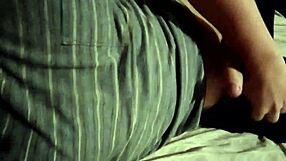 young teen masturbating solo with big monster cock, feeling intense pleasure at home.