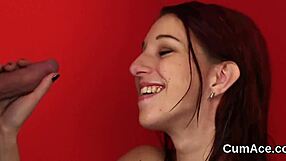 Kinky Peach Gets Sperm Load On Her Face Swallowing All The Spunk!