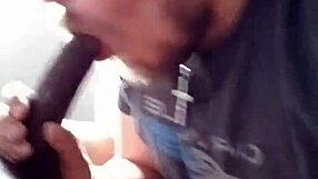 Intense pleasure from big black cock blowjob
