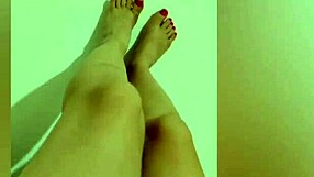 Cute Girl Shows Sexy Legs Then Masturbates Wet Hole