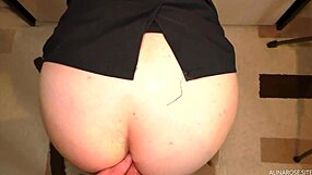 Watch this amateur teen 18+ secretary in heels and nylon get tight anal fucked