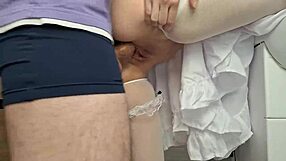 doll in delicate dress and stockings gets fucked