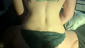 pretty pale tattooed teen babysitter gets her little pussy fucked by big cock in reverse cowgirl on beach