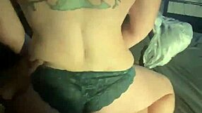 pretty pale tattooed teen babysitter gets her little pussy fucked by big cock in reverse cowgirl on beach